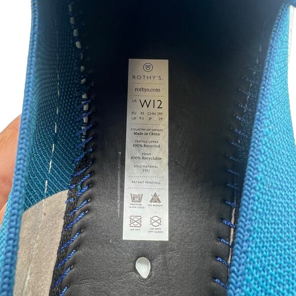 Rothy’s Slip On Sneakers in Teal Women’s Size 12 - Picture 7 of 7